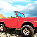 Surf Bronco Beyond the 4 Wheel Drive Only Sign Padre Island